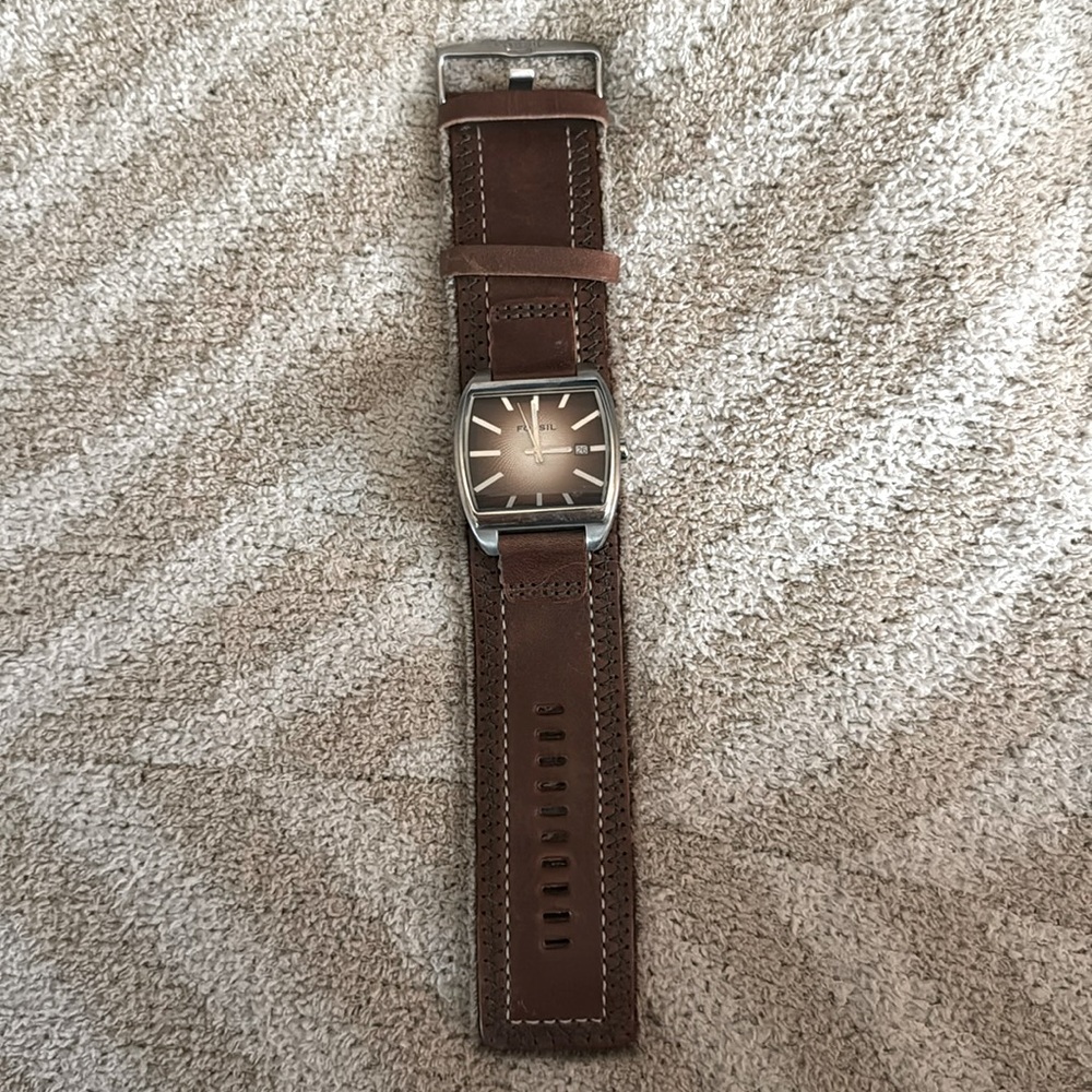 Fossil Brown Thick Leather Band Watch